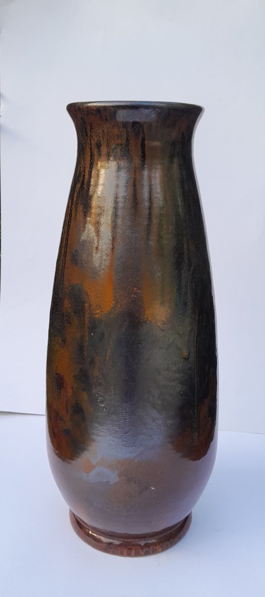 Mougin Frères, grand vase en grès art nouveau-photo-1