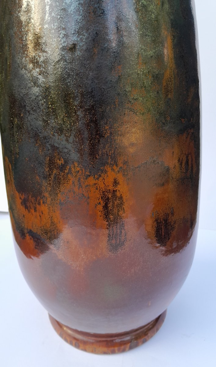 Mougin Frères, grand vase en grès art nouveau-photo-4