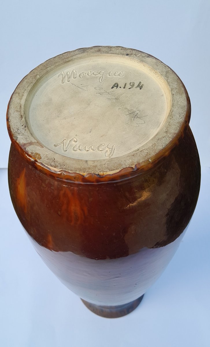 Mougin Frères, grand vase en grès art nouveau-photo-5