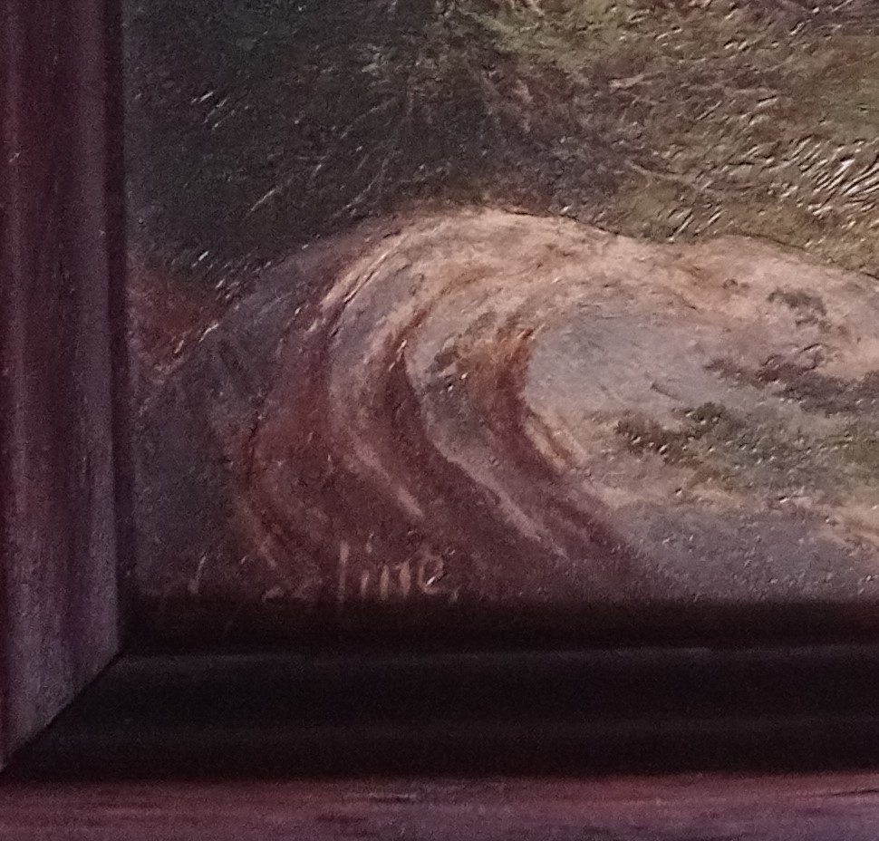 Peinture à l’huile sur carton d’Albert Gysling – Bergrivier-photo-2