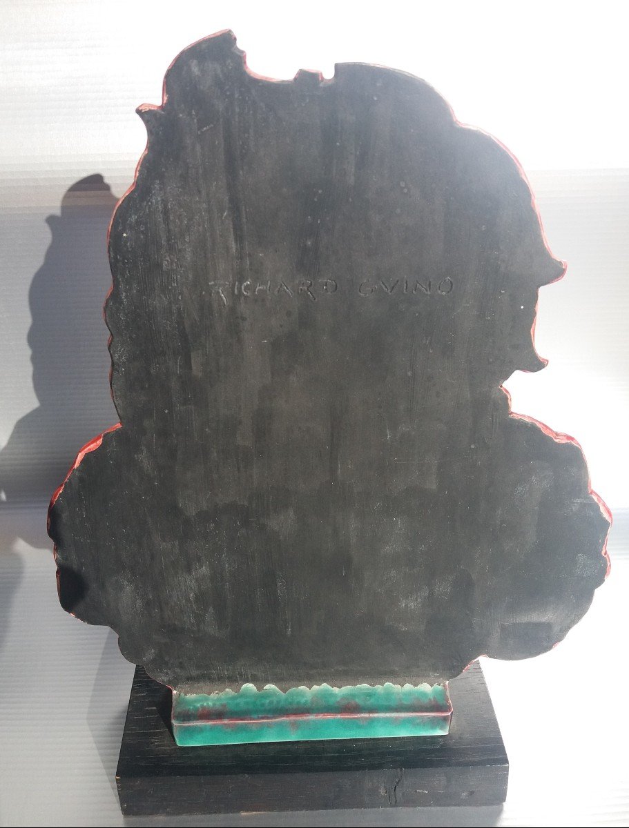 Richard GUINO (1890-1973) - Profil en céramique de Coco, fils de RENOIR-photo-2