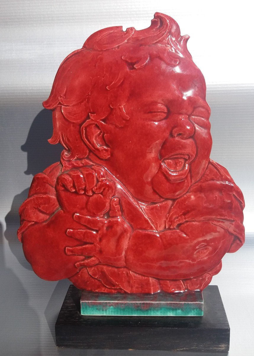 Richard GUINO (1890-1973) - Profil en céramique de Coco, fils de RENOIR