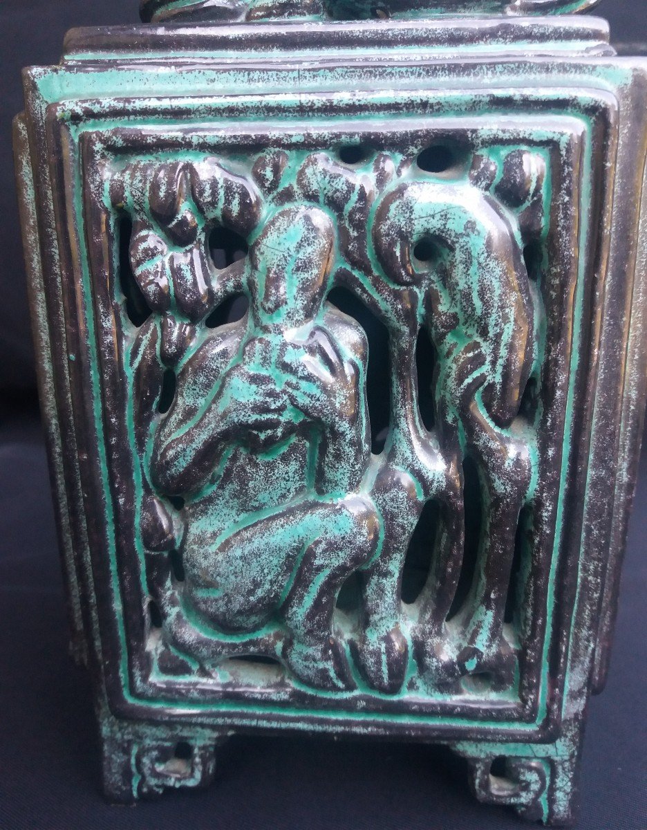 Art Deco Ceramic Incense Burner By Kai Nielsen And Herman A. Kahler-photo-2