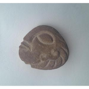 Gilbert Privat (1892-1969), Sculpted Pebble, Faces