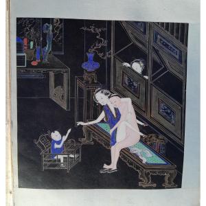 China, Album Of Six Erotic Paintings, 19th Century