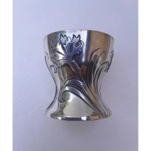 Art Nouveau Egg Cup In Solid Silver By Cardeilhac