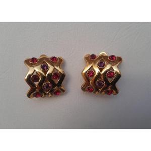 Yves Saint-laurent, Colored Crystal Ear Clips
