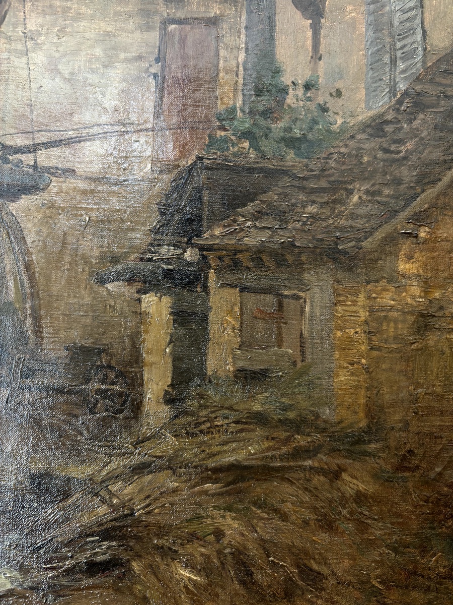  Emile Charles DAMERON  (1848-1908)  "retour à la ferme"-photo-3