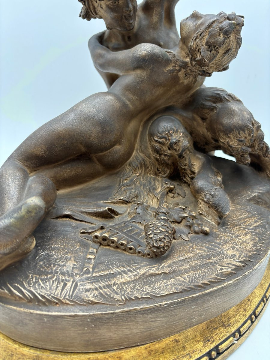 Faune à la grappe de raisin et jeune femme  d'après Clodion -photo-2