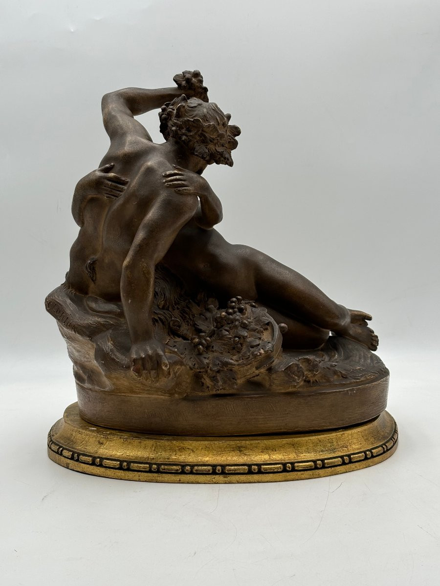 Faune à la grappe de raisin et jeune femme  d'après Clodion -photo-2