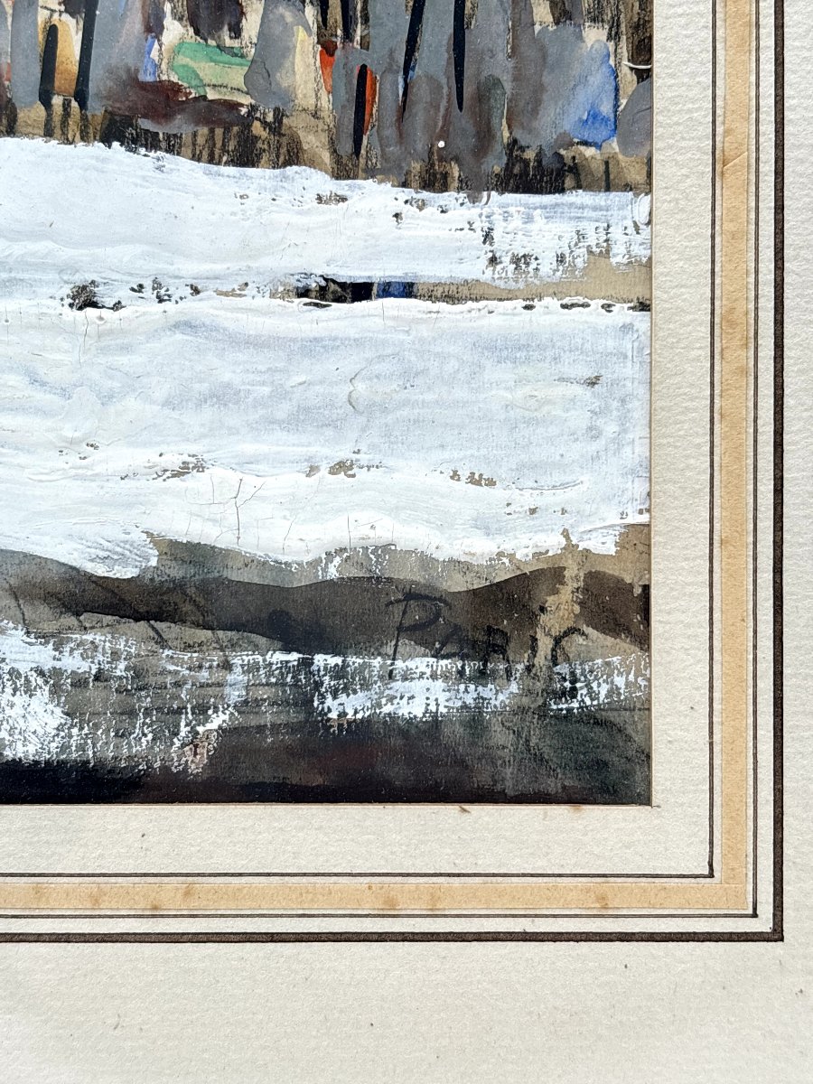 FRANK WILL (1900-1950) Eglise Saint Nicolas du Chardonnet en hiver -photo-2