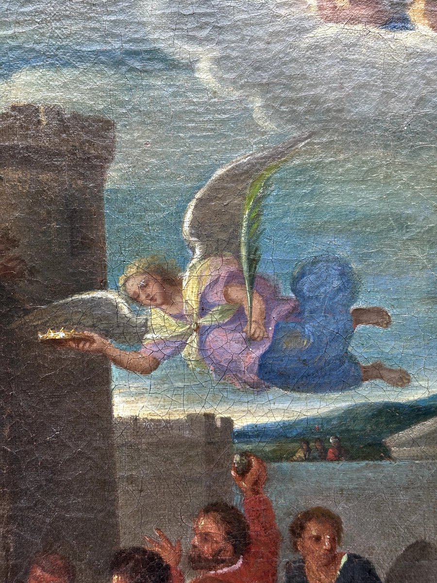 La lapidation de Saint - Etienne école française du XVII ème -photo-3