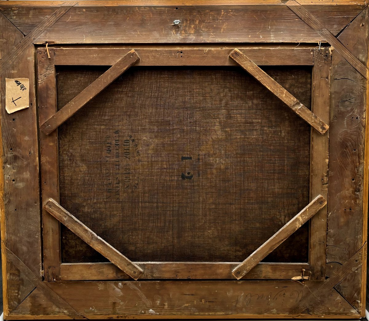 Etienne SABATIER  (1810-1868) scène galante dans un cadre champêtre -photo-1