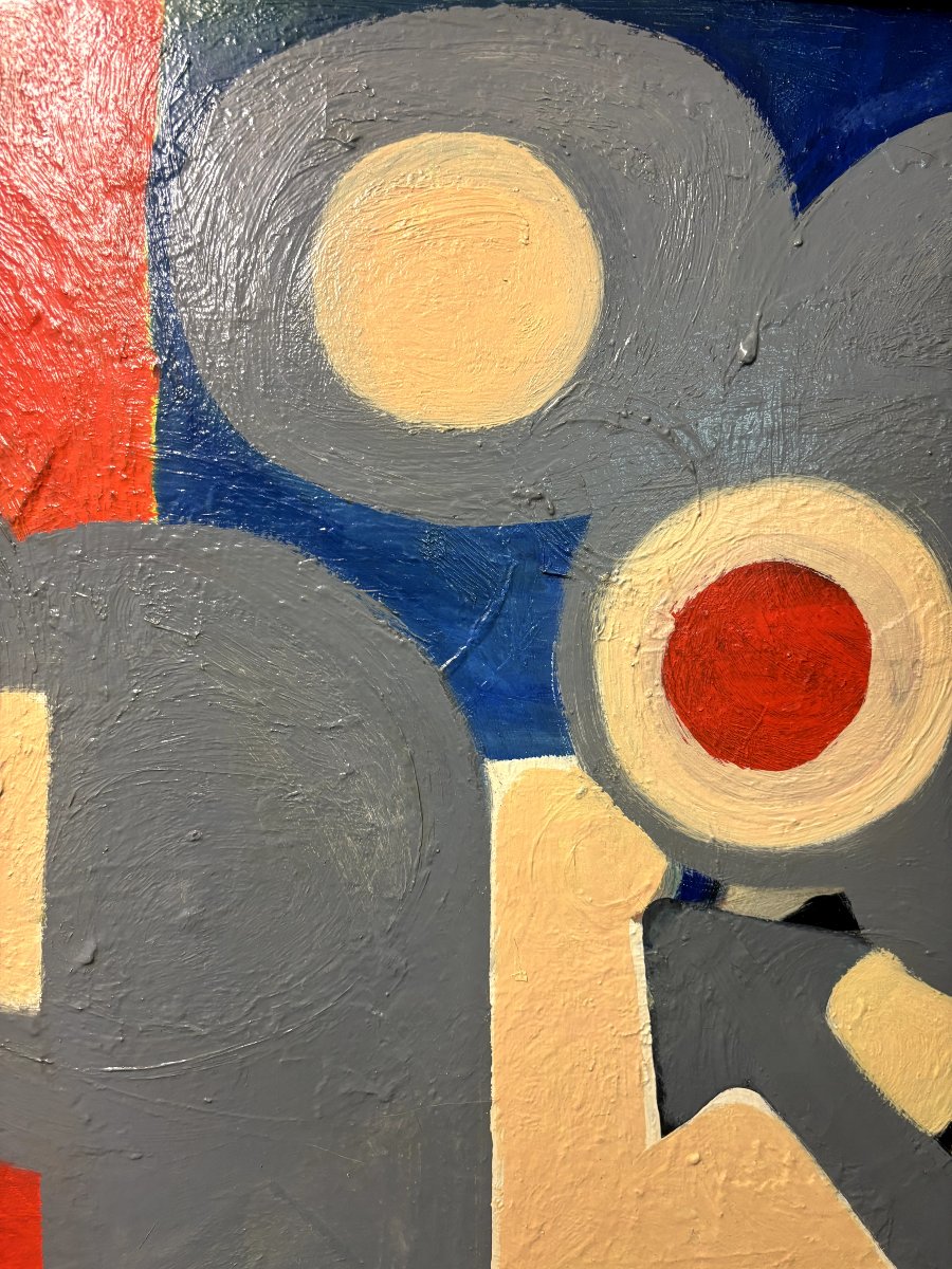 Composition géometrique huile sur toile -photo-3