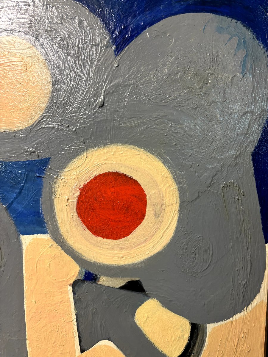 Composition géometrique huile sur toile -photo-4