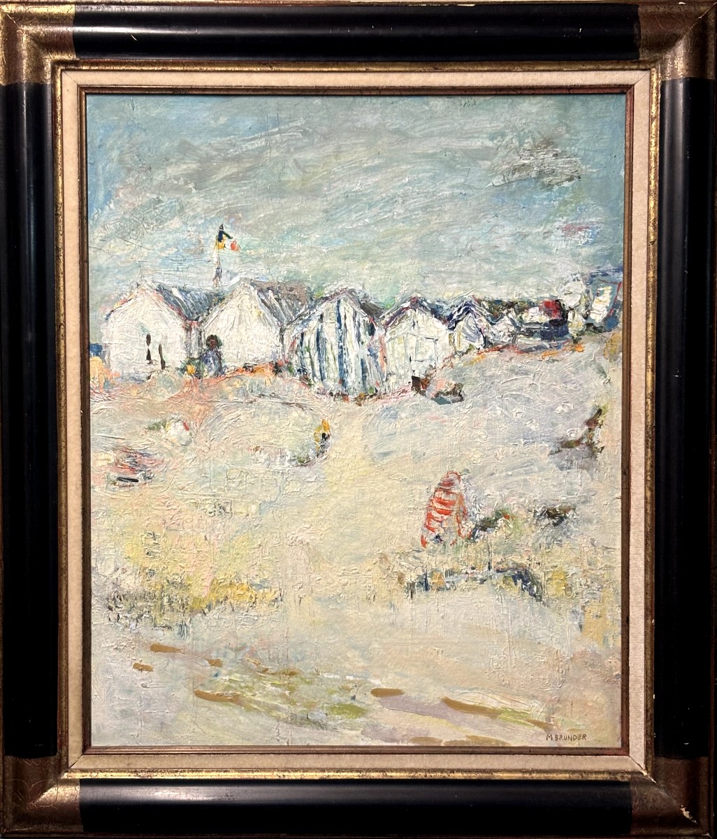  "Cabine rayée à Bernières sur Mer" attribué à Michelle BRUNDLER 