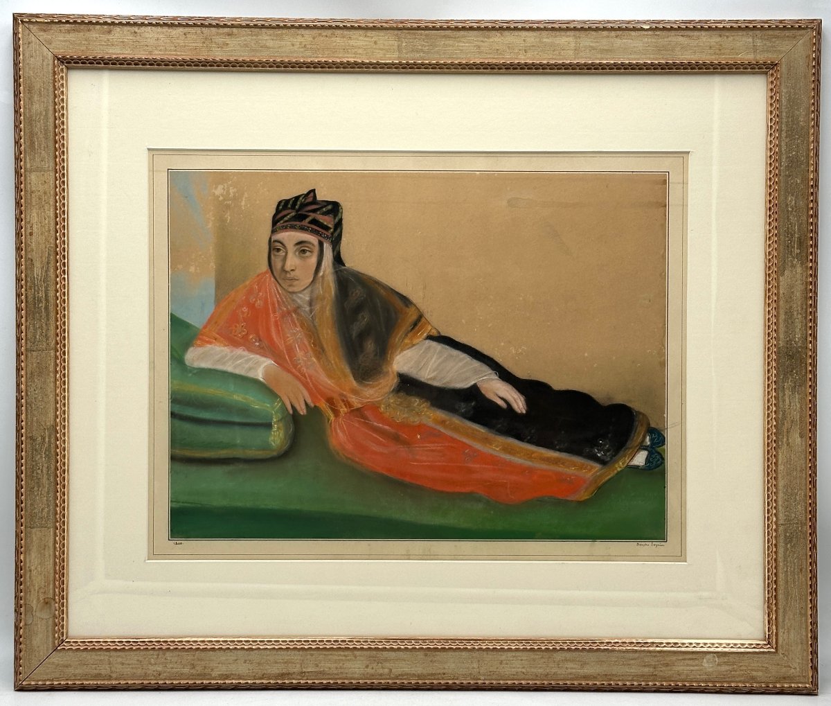 Joseph LEYNIAC école orientaliste du XIX ème "Portrait de femme orientale "