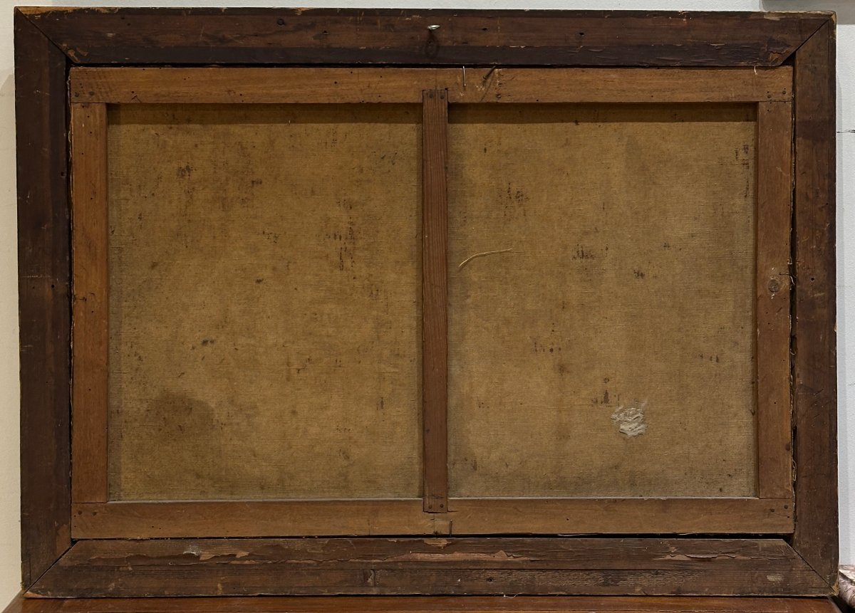 Ecole orientaliste fin XIXeme "Les Bergers fumant la pipe" huile sur toile-photo-1