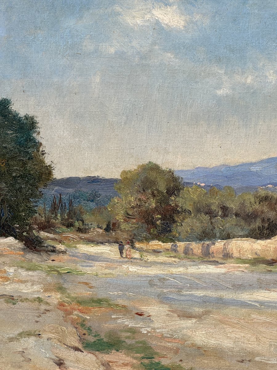 Léon Clavel (1850–1923)  "village In Provence," Oil On Canvas-photo-2