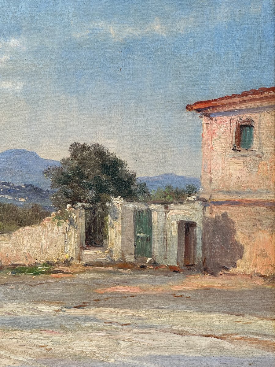 Léon Clavel (1850–1923)  "village In Provence," Oil On Canvas-photo-3