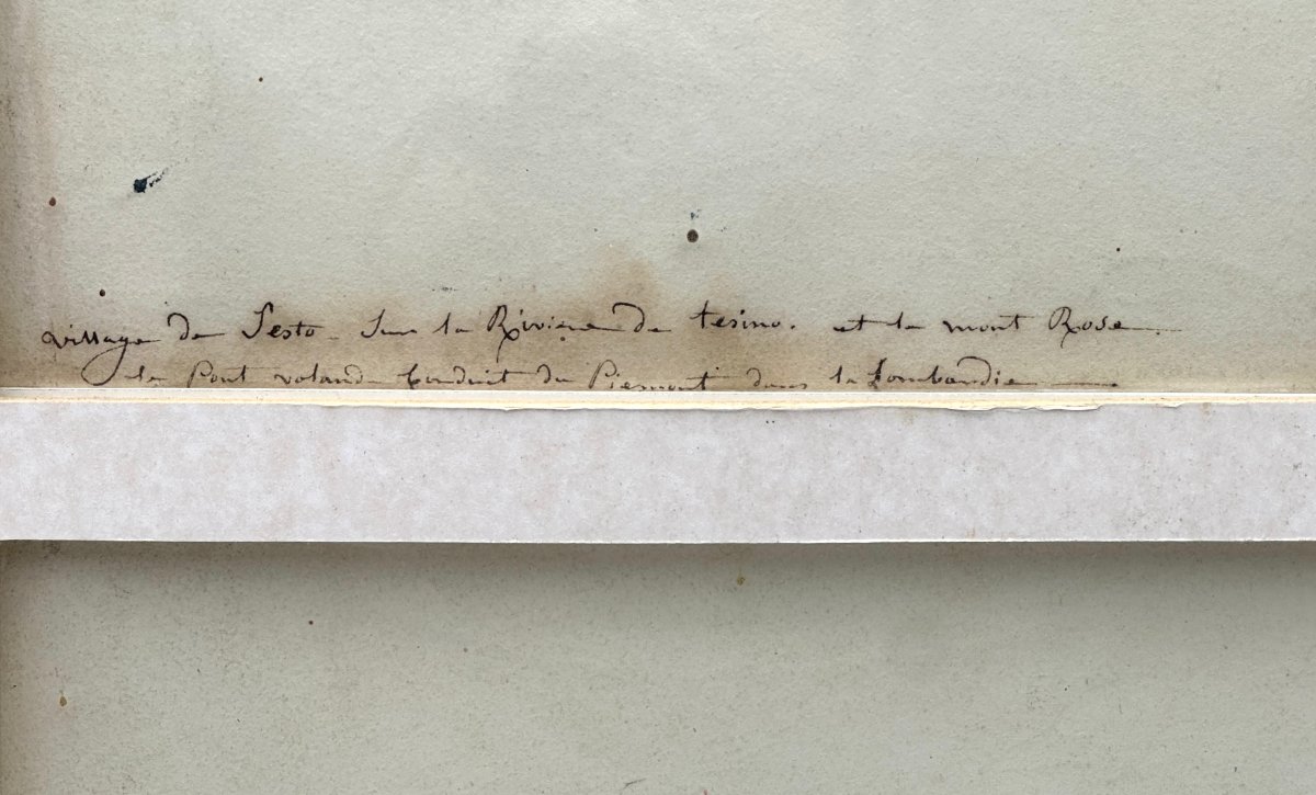 Suite de trois dessins à l'aquarelle, Ecole Suisse ou Allemande, XIX ème-photo-1