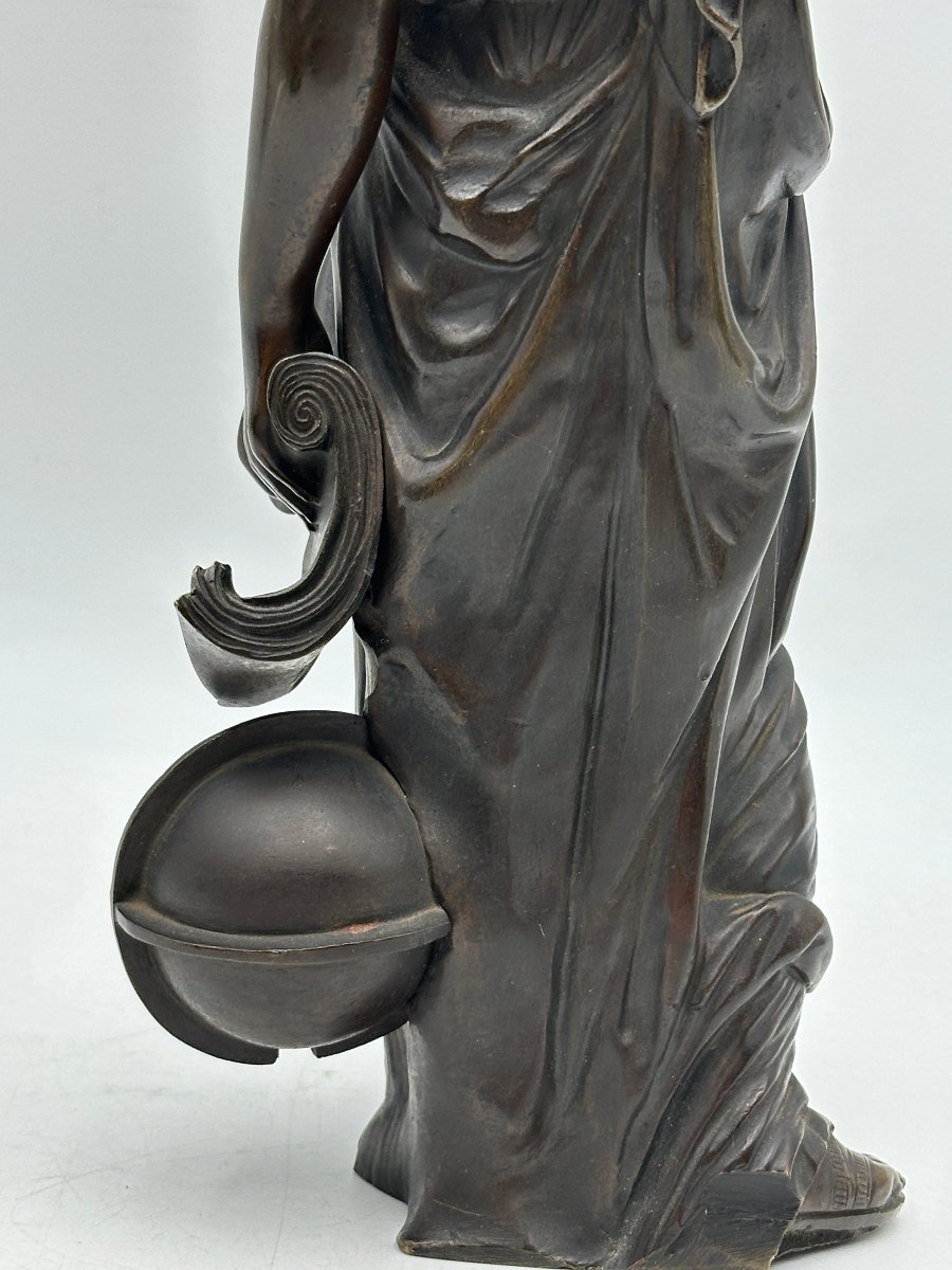 Female Figure Symbolizing Astronomy, Patinated Bronze.-photo-4