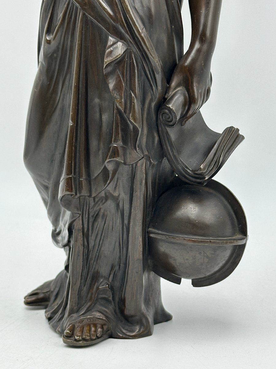 Female Figure Symbolizing Astronomy, Patinated Bronze.-photo-1