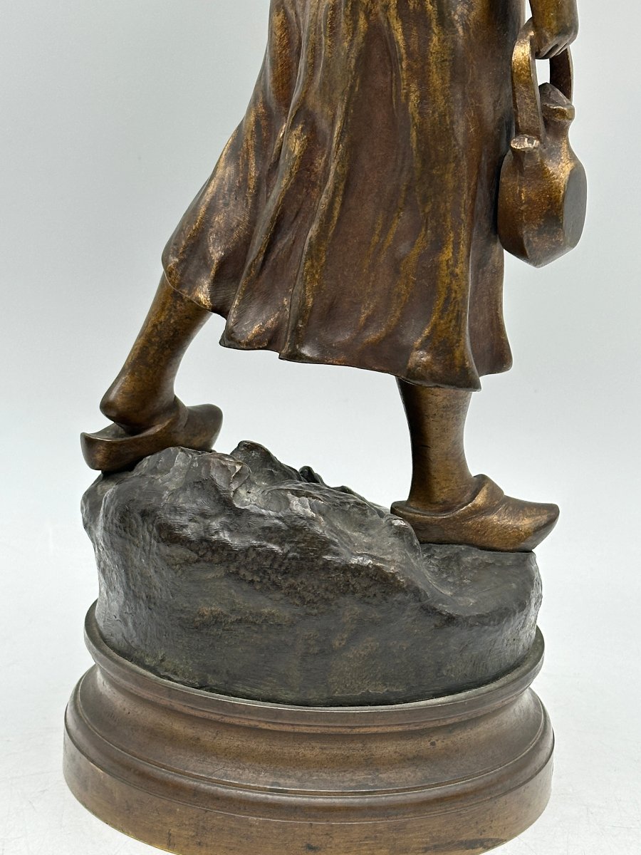 Maurice Constant Favre (1875–1915) *return From The Fields*, Bronze Cast.-photo-4