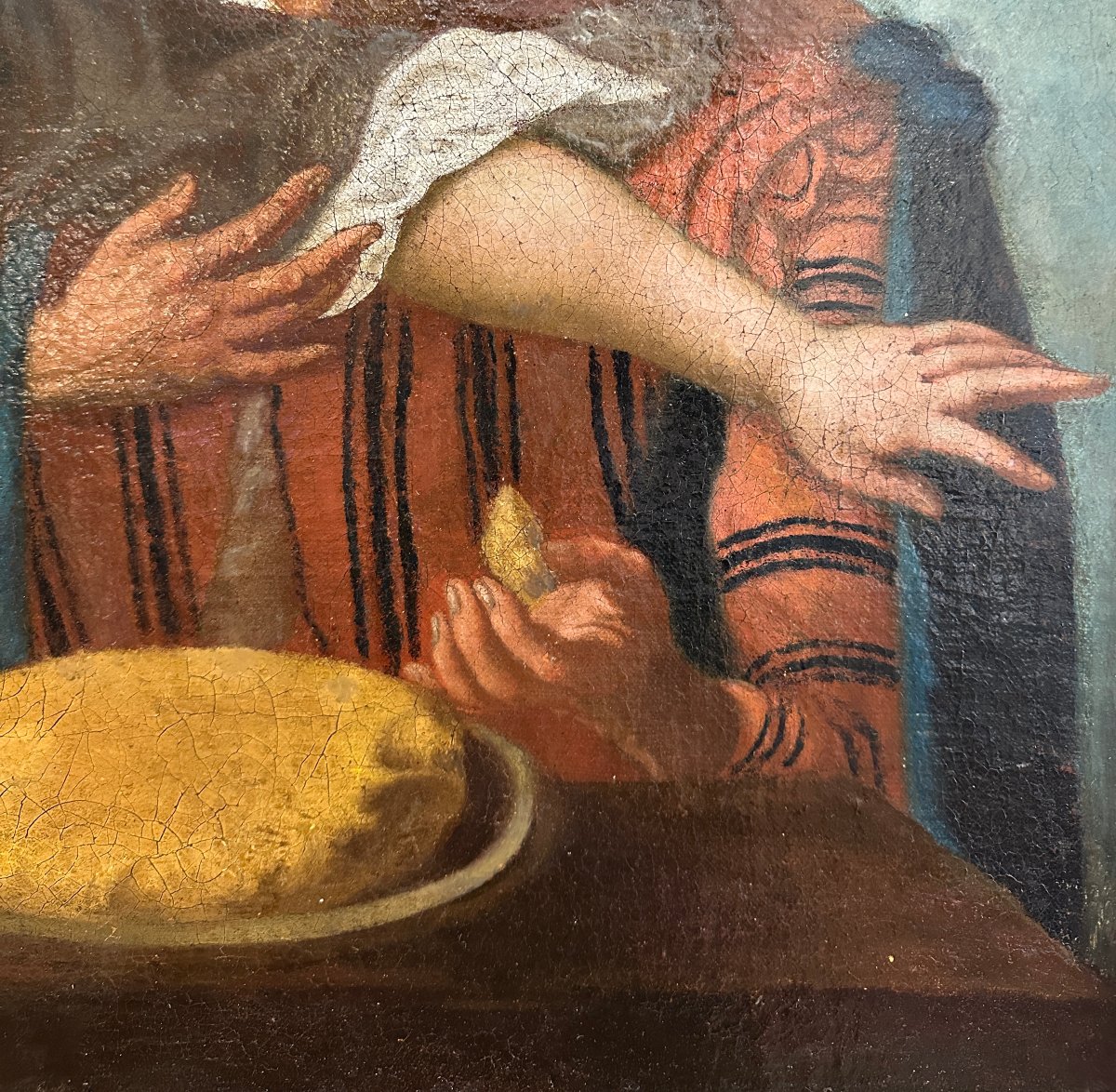 Sganarelle Gourmand, école française  dans le gout du XVIIIème, huile sur toile.-photo-1