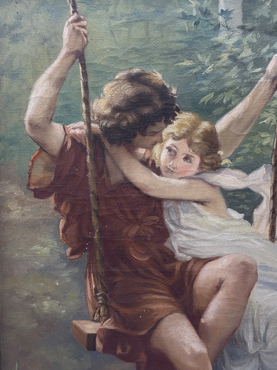 Le printemps, Huile sur toile d'après Pierre Auguste Cot-photo-3