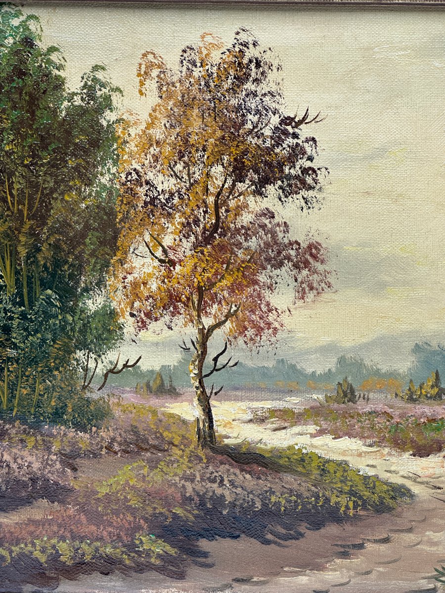 Landscape By Hofland, Oil On Canvas-photo-3