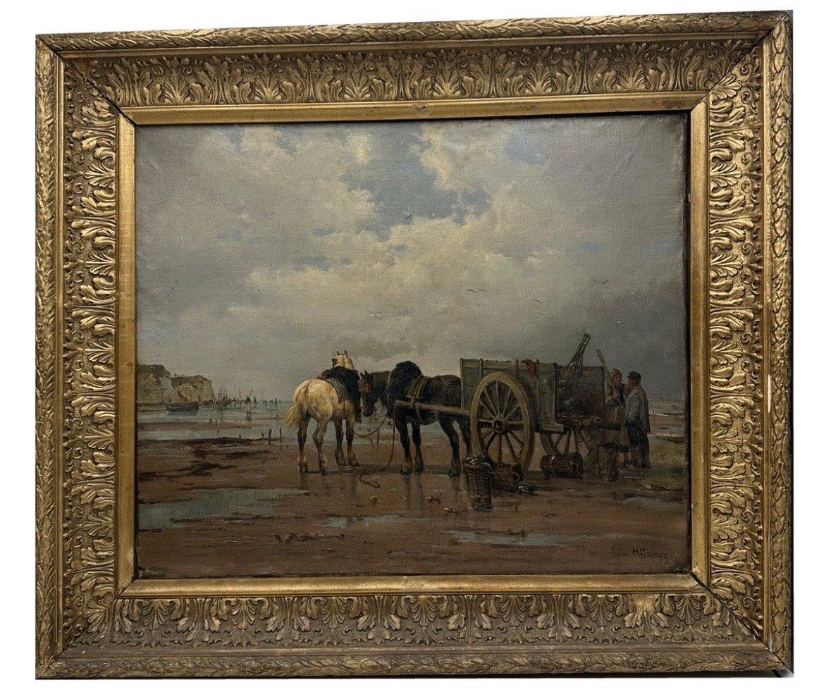 H.GOMEZ , Les ramasseurs de Varech en Normandie