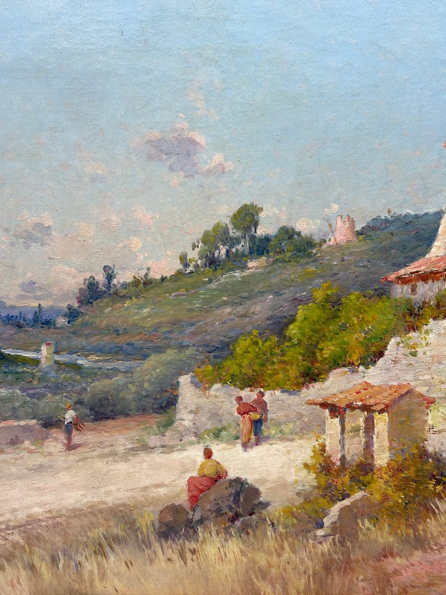 Octave Gallian, Lively Southern Landscape, Late 19th Century, Oil On Canvas-photo-2