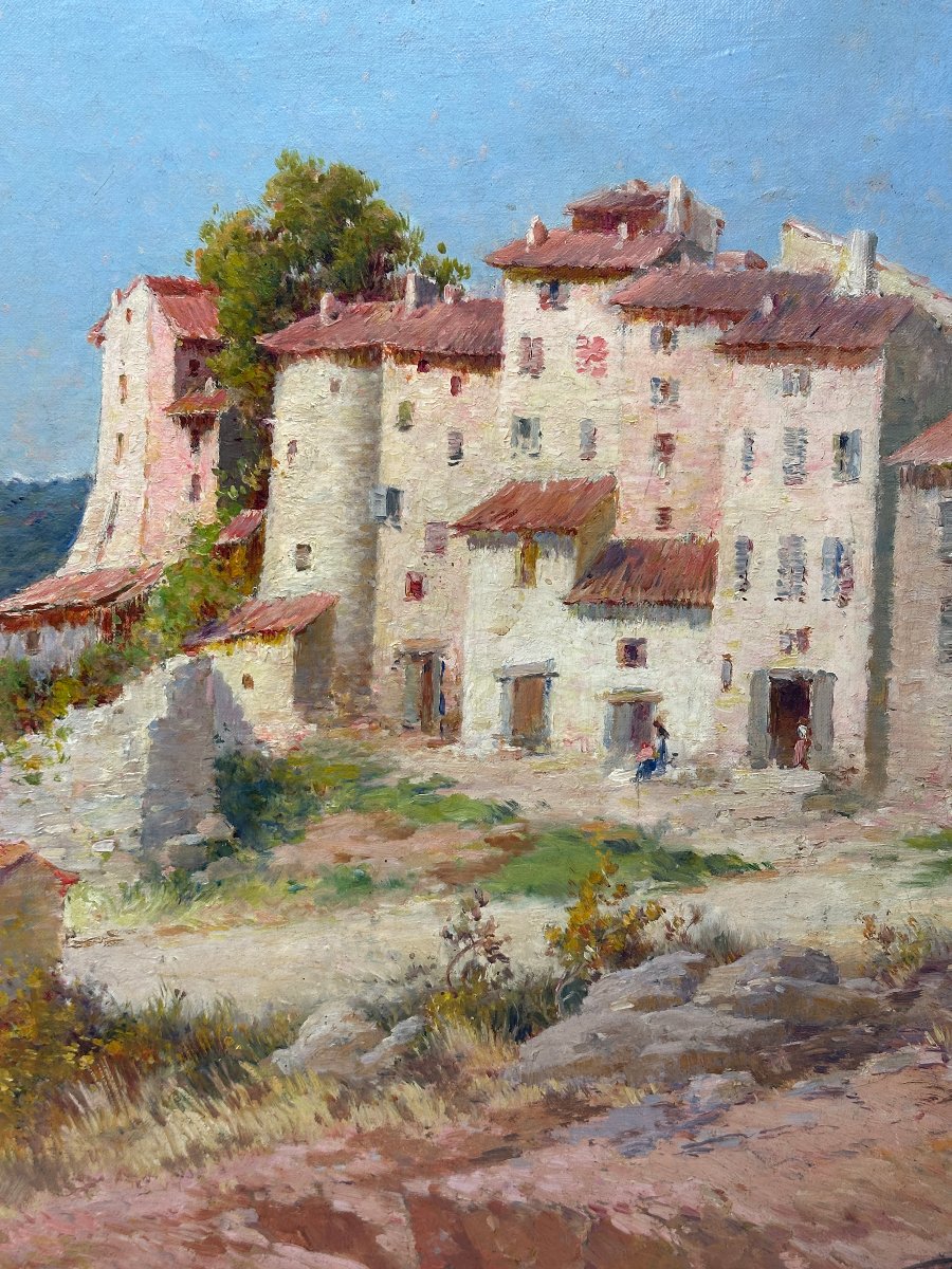 Octave Gallian, Lively Southern Landscape, Late 19th Century, Oil On Canvas-photo-3