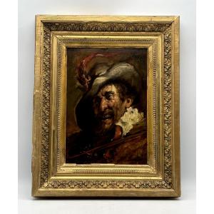 Portrait d'homme au chapeau et au violon 