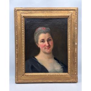 Portrait de jeune femme école française du  XVIII- ème