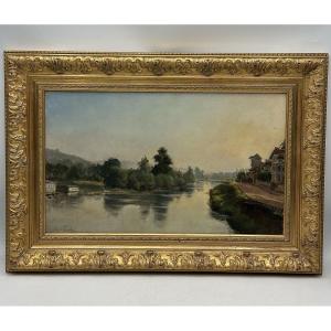 Paul LOUCHET (1854-1936) maisons près des bords de Seine