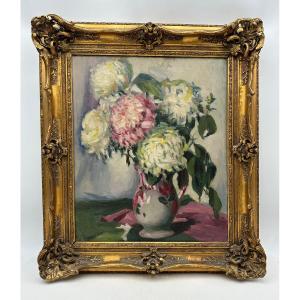 Jean-rené Chassaigne (1872-1958) Bouquet Of Flowers, Oil On Canvas