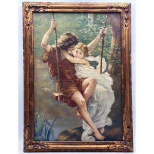 Le printemps, Huile sur toile d'après Pierre Auguste Cot