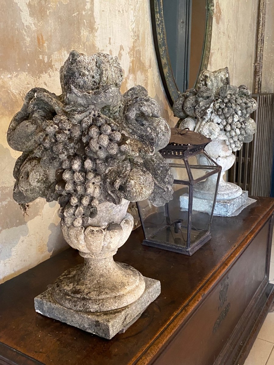 Paire De Vases En Ciment-photo-2