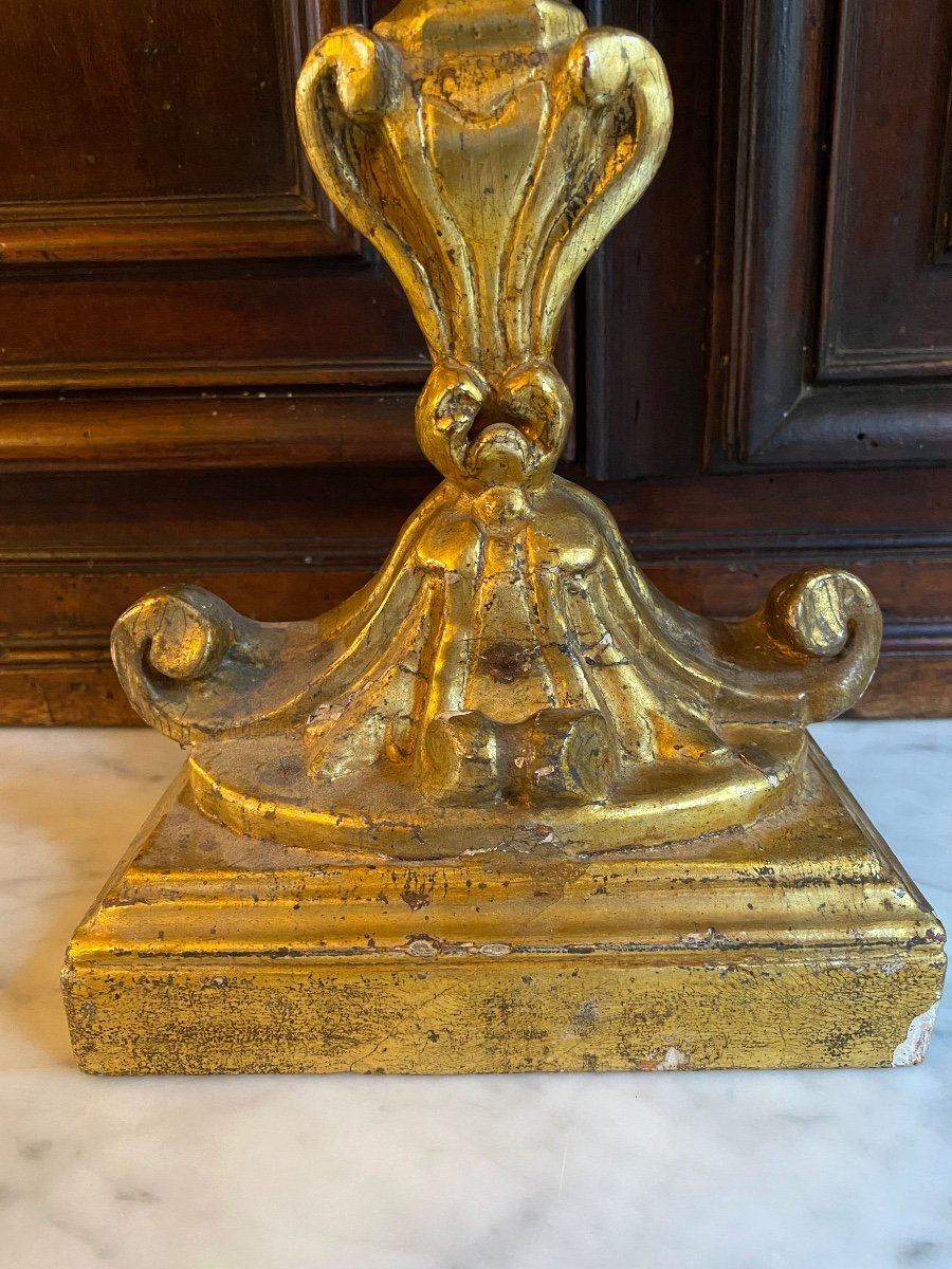 Reliquaire Ancien En Bois Doré-photo-3
