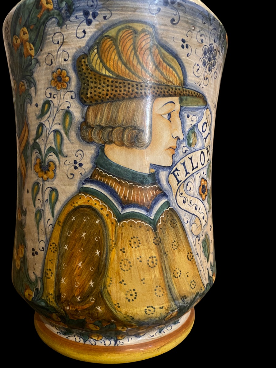 Ceramic Vase Signed Deruta From Pharmacy -photo-3