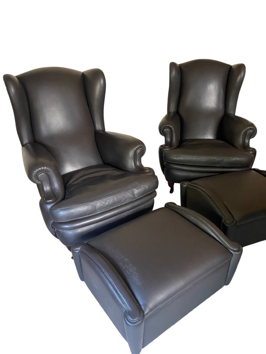 Pair Of Frau Armchairs With Footrest