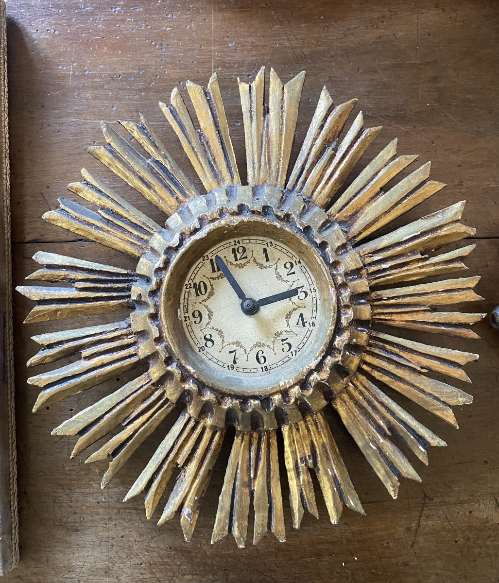 Gilded Wooden Clock 