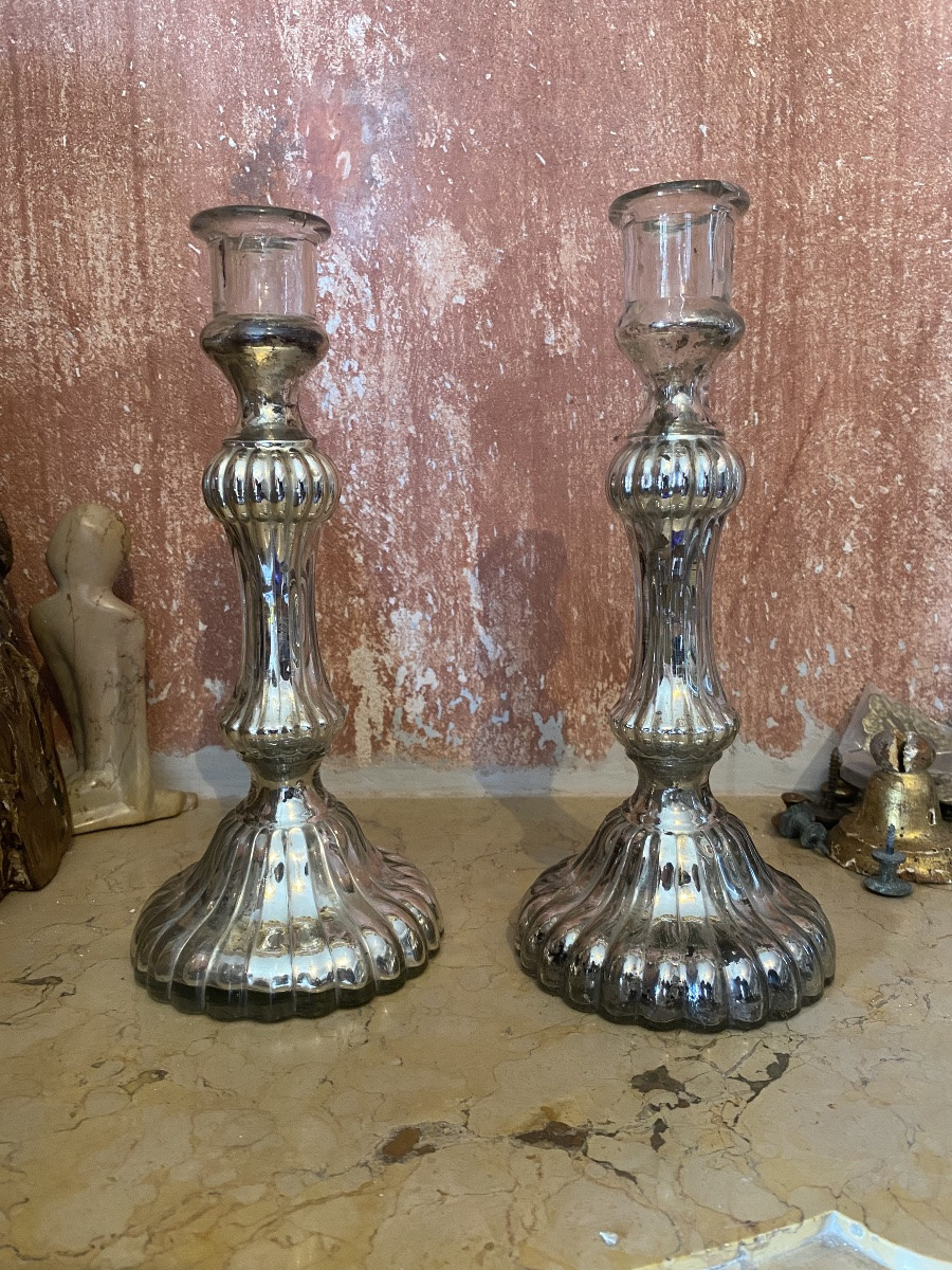 A Pair Of Late 19th-century Candle Holders -photo-1