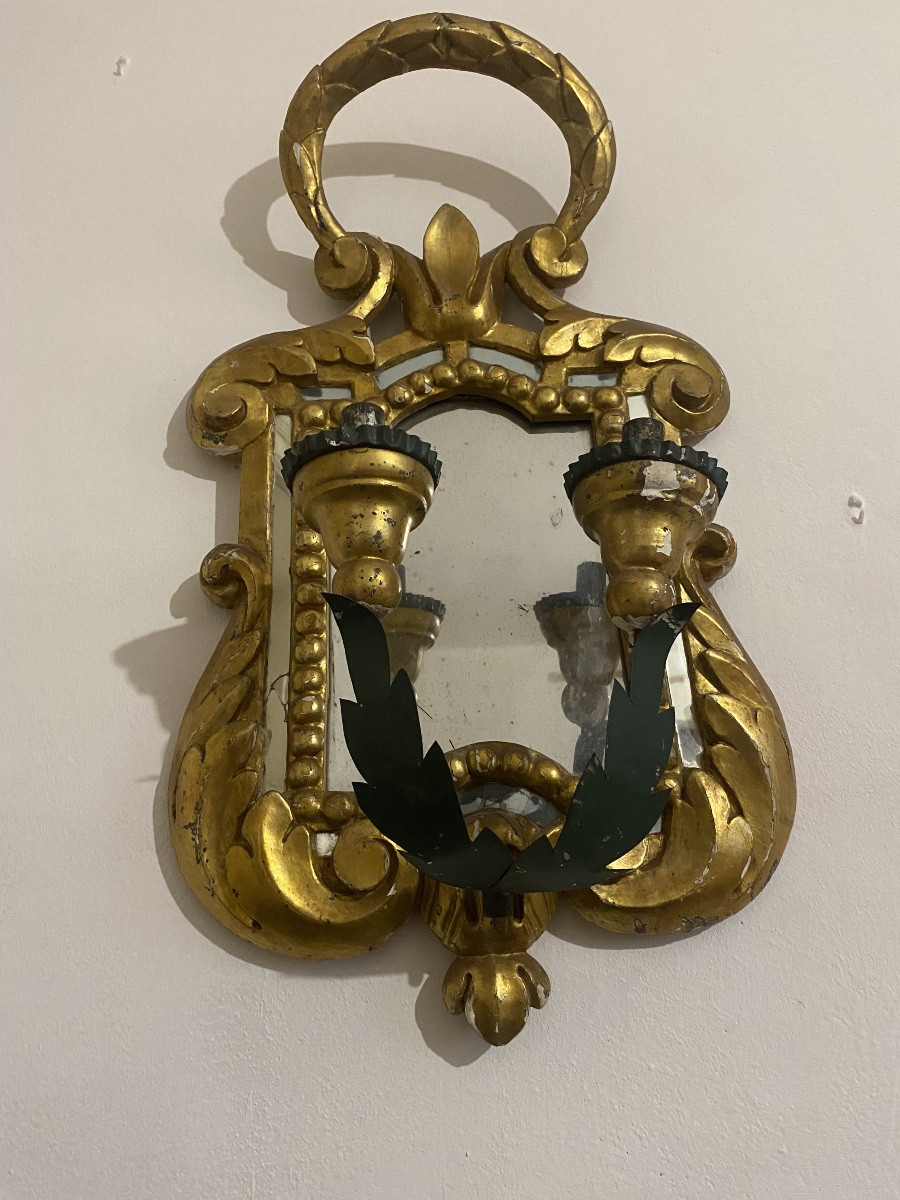 Antique Pair Of Italian Gilded Wood -photo-4