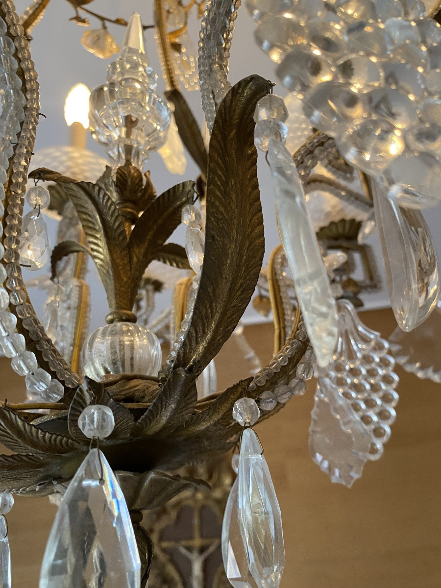 lustre vénitien ancien en cristal de Bohême-photo-2