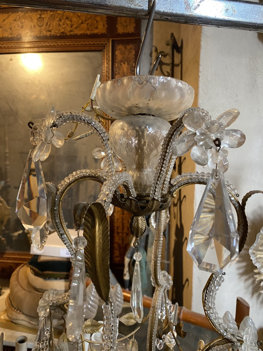 lustre vénitien ancien en cristal de Bohême-photo-2