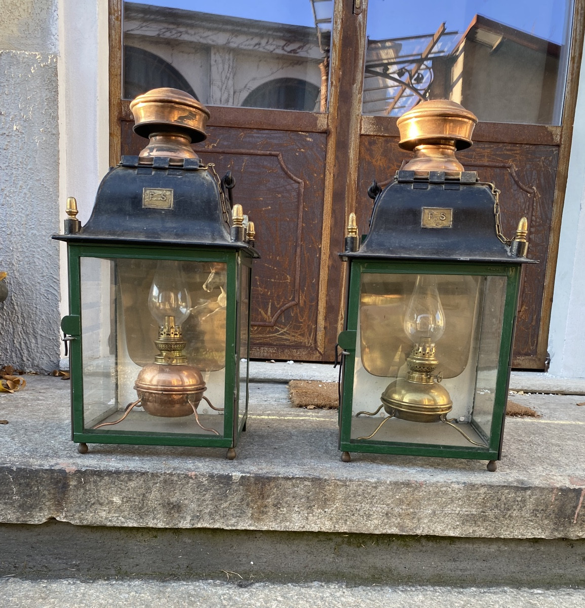 pair of wall lanterns
