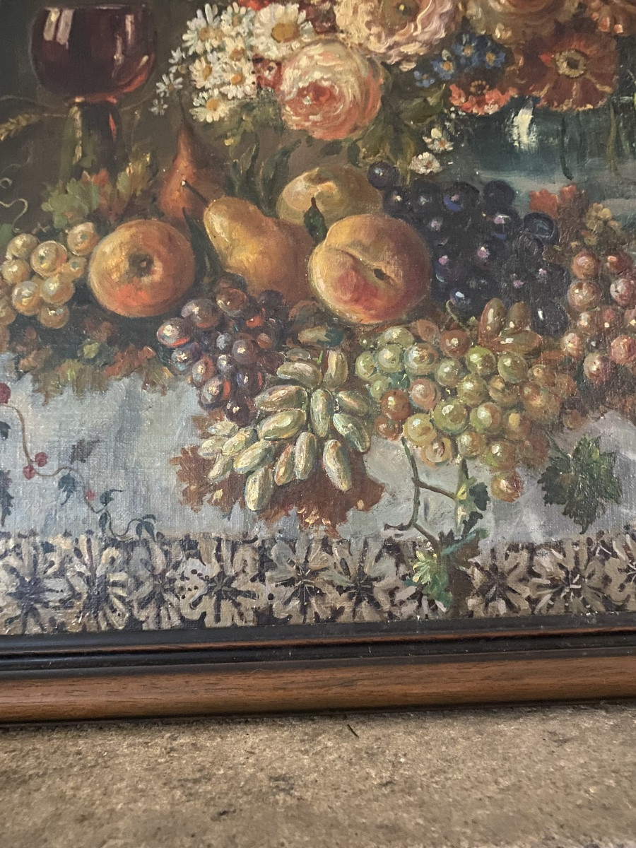 Grand tableau ancien du XIXe siècle, Italie-photo-4